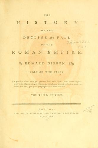 The History of the Decline and Fall of the Roman Empire cover
